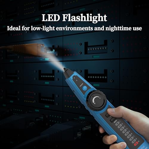 Network Cable Tester, POE RJ11 RJ45 Cable Tracer - color: Bule-Green