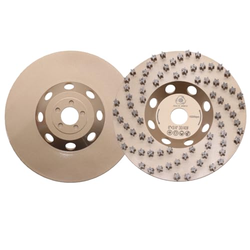 6" ComeFloor Diamond Grinding Cup Wheel for Concrete & Masonry, 77 Aggressive Star Segments, 30/40 Grit, 19mm Arbor Hilti DG150 - style: 6"19mm arbor