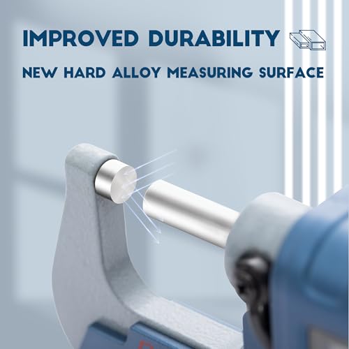 Dasqua Precision Digital Outside Micrometer, Measuring Tools for Machining and Industrial use, 0-1 inch Accuracy 0.002mm with Large Display, Lock nut and Carbide tip - color: Digital, size: 0-1"