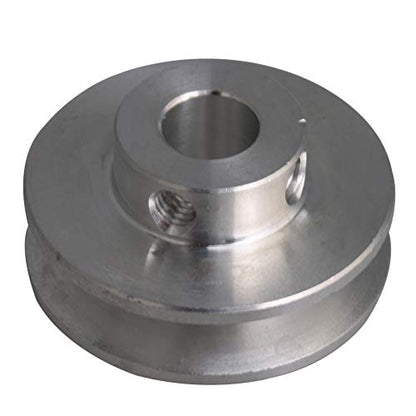 3.1x1.5x0.8cm Silver Aluminum Alloy 0.8cm Fixed Single Bore V-Shape Pulley Wheel for Motor Shaft 0.3-0.5cm PU Round Belt - size: 31*8mm