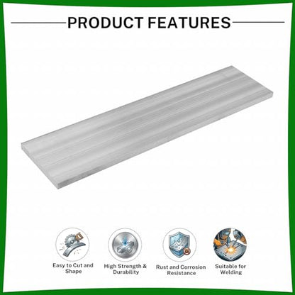 6061 Aluminum Flat Bar, 0.3" Thickness X 3" Width X 12" Length Aluminum Flat Plate, Solid Aluminum Bar for Crafting, Industrial Building - size: 0.3" X 3" X 12"