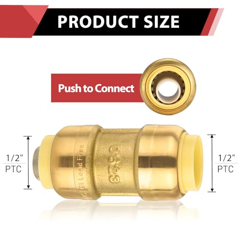 10piece EFIELD 1/2 Inch Straight Coupling Push-Fit Fitting - size: 1/2 Inch(P10), style: Straight Coupling