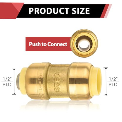 10piece EFIELD 1/2 Inch Straight Coupling Push-Fit Fitting - size: 1/2 Inch(P10), style: Straight Coupling