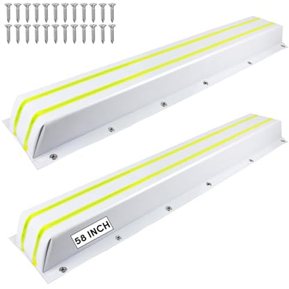 Dock Bumpers 36 Inch/48 Inch/58 Inch/72 Inch, Boat Dock Bumpers with Upgrade Reflective Strip and Stainless Steel Screws, Dock Fenders Bumper Guards Marine Grade (Black/White/Gray) -1 Pack 2 Pack - color: White, style: 58in-2pack