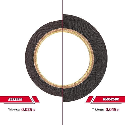 3M Tape 5952 Double Dided 1''x15.4Ft Heavy Duty 0.043in Thick, Black - color: Black, size: Width 1"