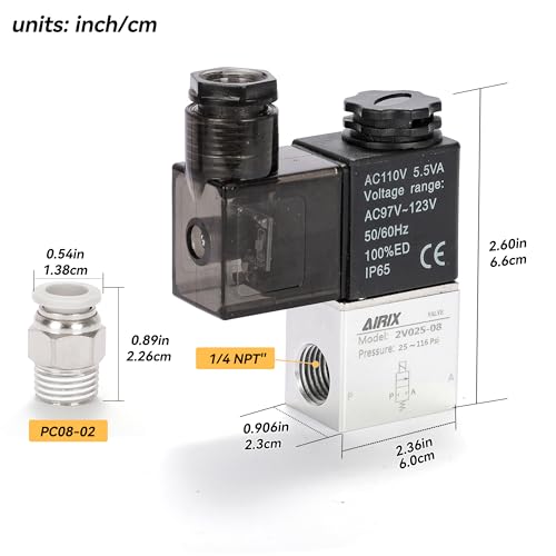 1/4" NPT Solenoid Valve 2V025-08, 2-Way Normally Closed, AC 110V, DIN - size: NPT1/4″/AC110/Junction on Box, style: 2-Way Solenoid Valve