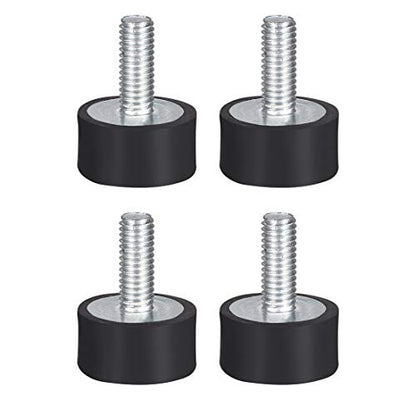 uxcell M6 Male Female Rubber Mounts, Shock Absorber, for Motor Generator Compressor Garage Reverse Osmosis Pump Impact Air Generator Car Bobbins, D20mmxH10mm 4pcs - size: M6*16 D20*H10