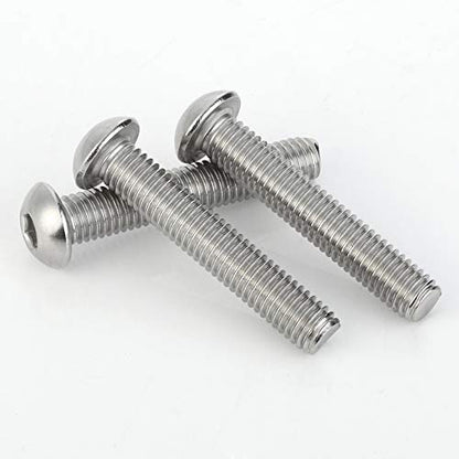 M8-1.25 x 16mm Button Head Socket Cap Screws, Stainless Steel 18-8, Bright Finish, Fully Threaded, Allen Socket Drive, 50 PCS - size: M8 x 16mm