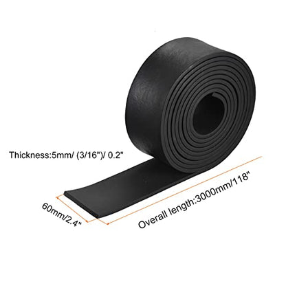 uxcell EPDM Rubber Foam Sheet Strips 3/16" T x 2.4" W x 118" L, Neoprene Rubber Sheet Rolls for DIY Gasket, Sealing Padding, Reduce Vibration Mat - size: 3/16"T x 2.4"W x 118"L