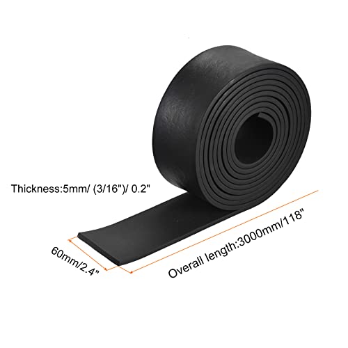uxcell EPDM Rubber Foam Sheet Strips 3/16" T x 2.4" W x 118" L, Neoprene Rubber Sheet Rolls for DIY Gasket, Sealing Padding, Reduce Vibration Mat - size: 3/16"T x 2.4"W x 118"L
