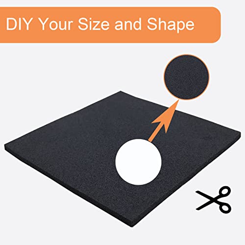 8 Pcs Black Adhesive Foam Pads Closed Cell Foam Sheets 1/2" Thick X 4" X 4" - size: 4in X 4in X 1/2in