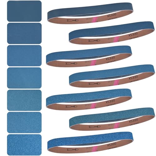 1x30 Inch Sanding Belts 21 Pcs 7 Grits Sizes (3 Each of 40/60/80/120/150/240/400 Grits) Heavy Duty Belt Sander Zirconia Belt Sander Paper for Wood, Metal, Stainless Steel, Cars, and Furniture - size: 1x30 inch