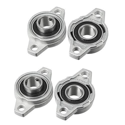 Pillow Block Bearing 4Pcs, 9/16" (15mm) ID Mounted Pillow Block Bearings, Zinc Alloy Steel Mounted Flange Bearing, Self Alignment, KFL002 - size: 9/16"(KFL002)