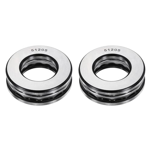 uxcell 2Pcs Thrust Ball Bearings, 25mm Bore 47mm OD 15mm Thick 51205 ABEC5 - size: 51205 25mm x 47mm x 15mm