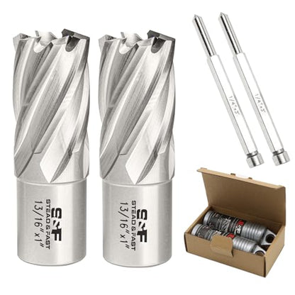 S&F STEAD & FAST Annular Cutter Set 2 Pcs, 13/16" x 1" DOC, Mag Drill Bits - style: 2P-13_16x1