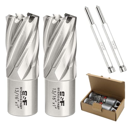 S&F STEAD & FAST Annular Cutter Set 2 Pcs, 13/16" x 1" DOC, Mag Drill Bits - style: 2P-13_16x1