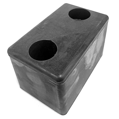 Reinforced Rubber Rectangular 2 Hole 5-5/8" x 3-1/2" x 3-1/2" Molded Dock Bumper Semi Commercial Truck Trailer Chassis Flatbed