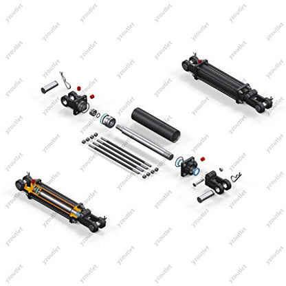 Tie-Rod Cylinder for Double Acting - Double Acting Hydraulic Cylinder, 2'' Bore, 8'' Stroke