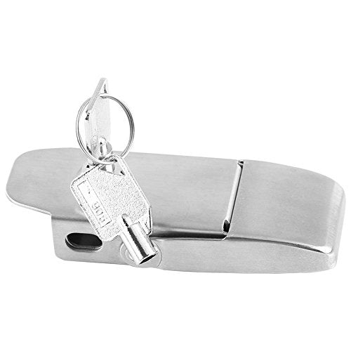 Stainless Steel Spring Toggle Latch Hasp Clamp Cabinet Locking Tool Hardware with Two Keys,Hasp Lock - Twist Knob Keyed Locking Hasp for Small Doors, Cabinets and More