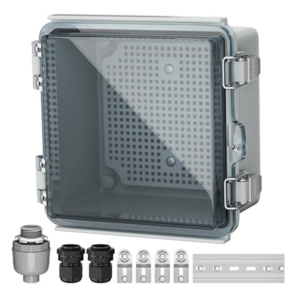 Joinfworld 6x6x4 Outdoor Electrical Box Weatherproof Junction Box - size: 5.9"x5.9"x3.5" Clear