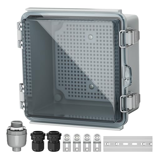 Joinfworld 6x6x4 Outdoor Electrical Box Weatherproof Junction Box - size: 5.9"x5.9"x3.5" Clear