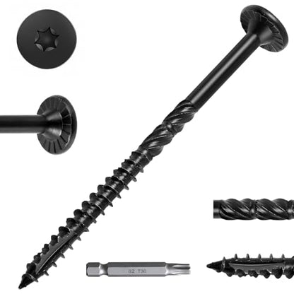 FMhotu #14 Heavy-Duty Wood Screws (4-1/2 Inch,50Pcs,Black) - color: Black, size: #14 x 4-1/2"