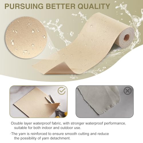 Gheeidau Canvas Repair Tape 4×70 Inch Waterproof Self-Adhesive Fabric Repair Patch for Repairing Boat Covers,Tents,Patio Umbrellas,Car Seats,Luggage,Sofas.(Light Brown) - color: Light Brown, size: 4"×70"