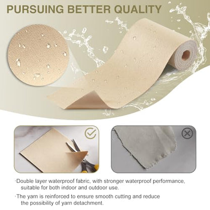 Gheeidau Canvas Repair Tape 4×70 Inch Waterproof Self-Adhesive Fabric Repair Patch for Repairing Boat Covers,Tents,Patio Umbrellas,Car Seats,Luggage,Sofas.(Light Khaki) - color: Light Khaki, size: 4"×70"