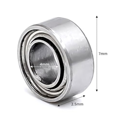 BORDSTRACT SMR74ZZ Deep Groove Ball Bearings, 10pcs 4mm x 7mm x 2.5mm Stainless Steel Micro Machine Parts Double Sided Metal Sealed Power Transmission Bearings for Rotating Machinery - size: SMR74ZZ(4mm x 7mm x 2.5mm)