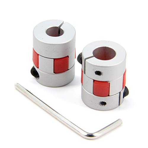 2PCS 8mm to 10mm Aluminium Plum Flexible Shaft Coupling Diameter20mm Length25mm 8x10mm Motor Connector Flexible Coupler for 3D Printer CNC Machine and Servo Stepped Motor（8x10mm） - size: D20 L25, style: 8x10mm