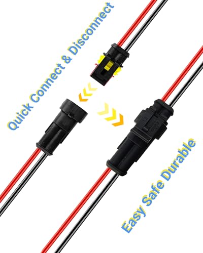 14AWG 2 Pin Waterproof Electrical Connector Quick Connect 3 Pack - size: 2 Pin