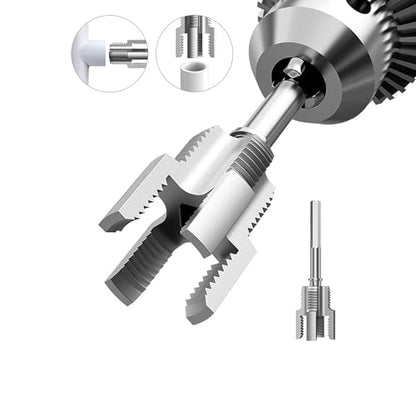 HUHAO Integrated Internal & External Pipe Threading Tool with 1/2'' & 3/4'' Dies, Electric Drill Compatible 2 in 1 Pvc Pipe Threader Kit, Dual-Function Pipe Thread Cutting Tool,1/2" - size: 1pc(1/2")