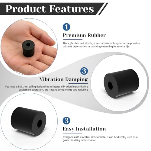 4 PCS Multi Purpose Rubber Spacer, 1-2/5" OD x 1/2" ID x 1-9/16" Thickness - size: 1-2/5" OD x 1/2" ID x 1-9/16" Thickness