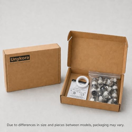 Unykora 8mm OD x 1/4" NPT Pneumatic Push to Connect Fittings, 20-Pack - size: 8mmOD x 1/4" NPT