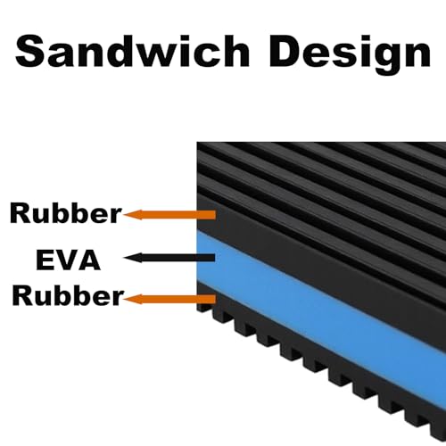 Heavy Duty Anti Vibration Pads - 3DSKY Mechanical Vibration Damping Pads 4"x 4" x 7/8" EVA Sound Isolation Mats for Air Conditioner, Compressors, HVAC, Washer Dryer, Treadmill (4 Pack)