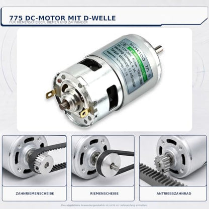 775 High Torque DC Motor, 12V/24V, 10K/20K RPM, D Shaft, 1-Pack - style: D Shaft Motors*1