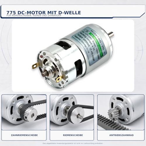 775 High Torque DC Motor, 12V/24V, 10K/20K RPM, D Shaft, 2-Pack - style: D Shaft Motors-2Pack