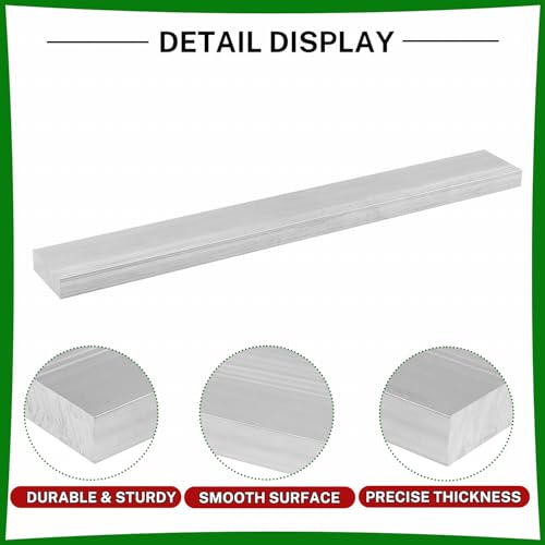 6061 Aluminum Flat Bar, 0.3" Thickness X 1" Width X 8" Length Aluminum Flat Plate, Solid Aluminum Bar for Crafting, Industrial Building - size: 0.3" X 1" X 8"