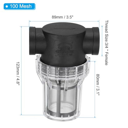 PATIKIL 3/4" Female in-Line Strainer Water Pump Filter with 100 Mesh