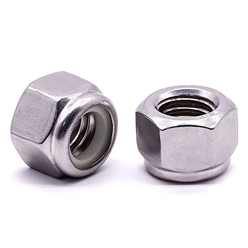 9/16"-12 Nylon Insert Hex Lock Nuts, Allen Hex Drive, 304 Stainless Steel 18-8, Full Thread, Coarse Thread UNC, Pack of 10 - size: 9/16"-12
