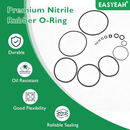 EASYEAH 200Pcs Nitrile Rubber O Rings, 13/64"(5mm) ID, 5/16"(8mm) OD - size: 13/64" ID, 5/16" OD