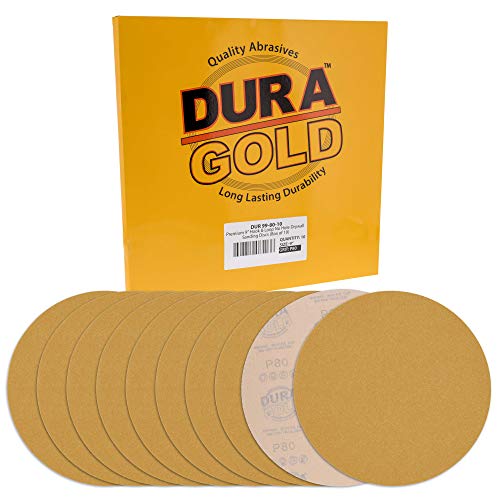 Dura-Gold Premium 9" Drywall Sanding Discs, 80 Grit, Box of 10, Hook & Loop - size: 80-Grit