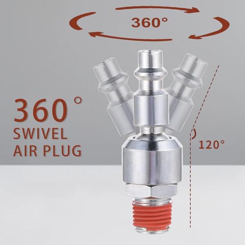 1/4" Swivel Air Plug Air Quick Connect Plugs Air Hose Fitting Air Compressor Fittings Air Hose Connectors - style: 6PCS