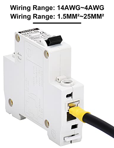 DIHOOL AC/DC Miniature Circuit Breakers, 2 Pack, Single Pole 15 Amp, 12V 24V 48V 400V, Non Polarized, Solar Disconnect Switch, DIN Rail Mount, RV Battery Isolator, PV Array MCB, Thermal Magnetic Trip