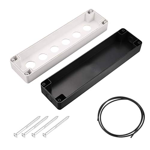 uxcell Push Button Switch Control Station Box 22mm 6 Button Hole Waterproof White and Black