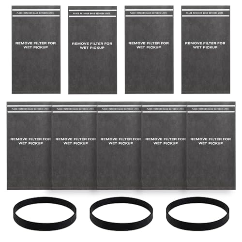 9 Pack 38737 Dust Filter Bags Replacement for Craftsman 2 to 2.5 Gallon Wet/Dry Vacuums and Powerhead Bucket Vac, with 3 Retaining Bands, Part# 9-38737/CMXZVBE38737