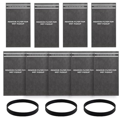 9 Pack 38737 Dust Filter Bags Replacement for Craftsman 2 to 2.5 Gallon Wet/Dry Vacuums and Powerhead Bucket Vac, with 3 Retaining Bands, Part# 9-38737/CMXZVBE38737