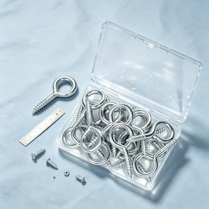 10 Pcs 2.2 Inches Eye Hooks,M6 Screw Eye Hooks,Heavy Duty Screw Eye Bolt,Load Bearing 200LB,Eye Bolt for Indoor & Outdoor Use
