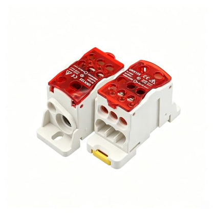 BORDSTRACT 690V 125A DIN Rail Distribution Box,Red - color: Red, size: 125A
