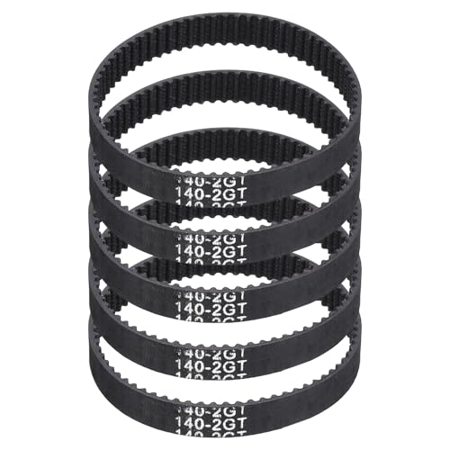 MECCANIXITY 5Pcs 140mm GT-2 Timing Belt 6mm Width 2mm Pitch Closed Loop - size: 140mm
